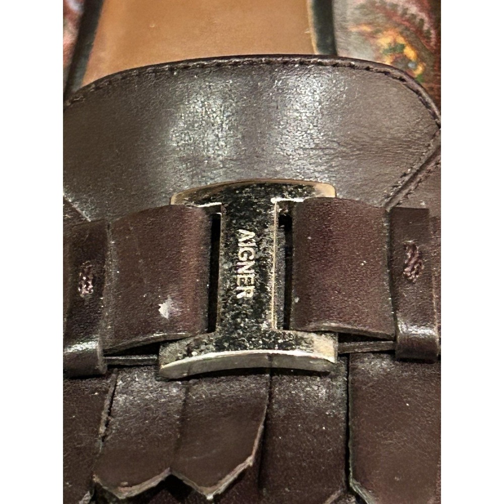 Etienne Aigner 7.5 Madge Leather Buckle Classic Conservative‎ Career Block Heels - Picture 5 of 10